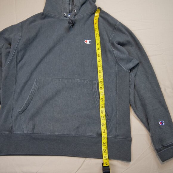 Champion Grey Reverse Weave Hoodie Sweatshirt - Picture 5 of 5